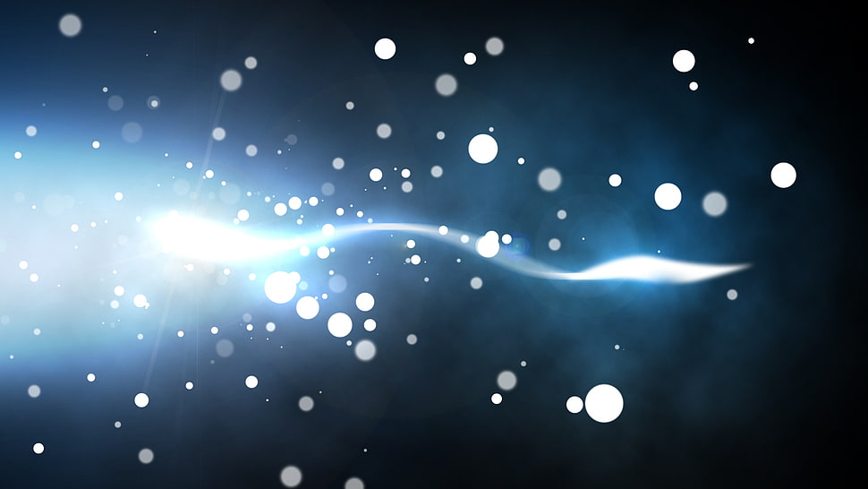 illustration of light bubbles with blue background HD wallpaper